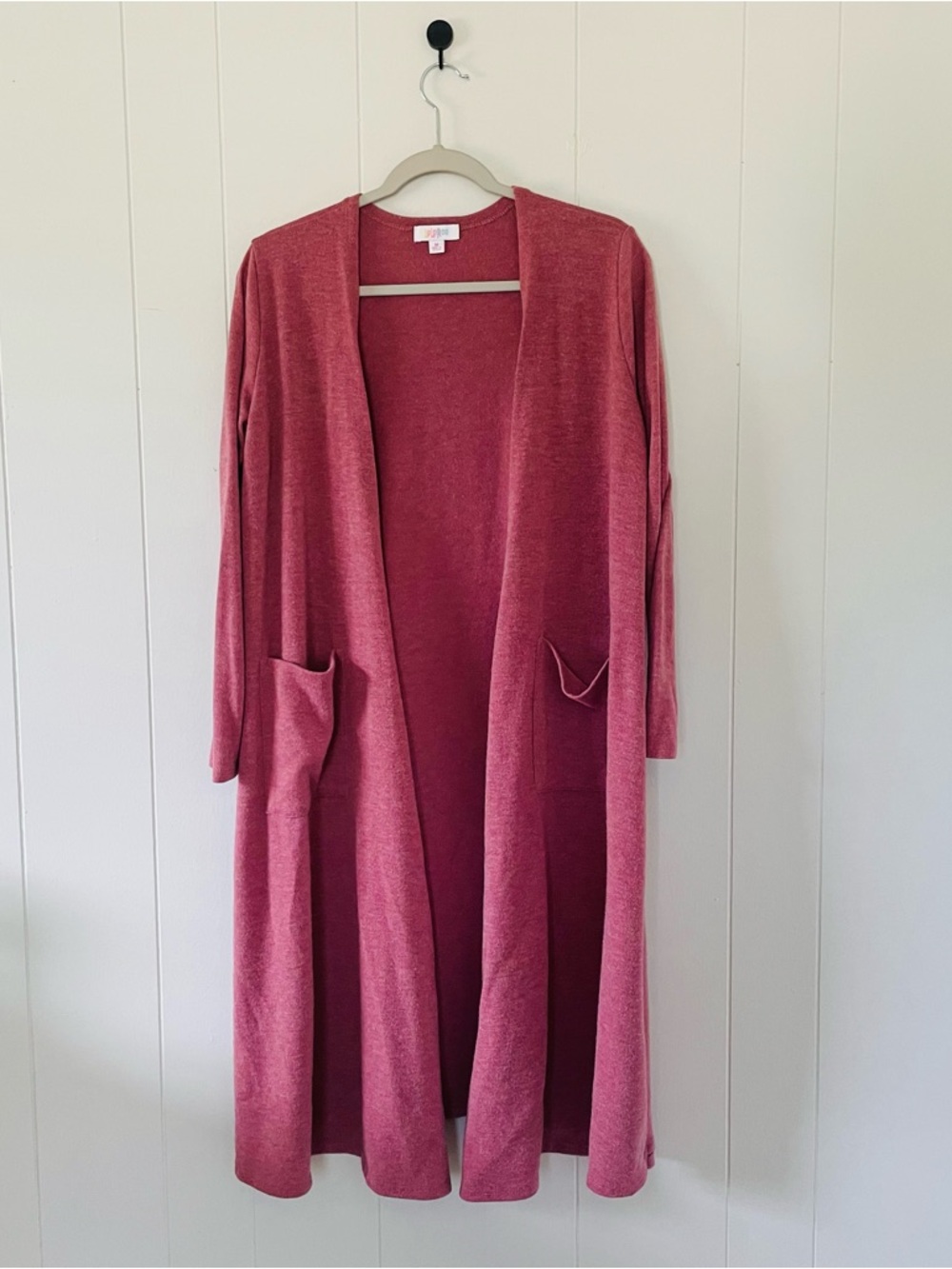 LuLaRoe Long Open Front Cardigan in Dusty Rose